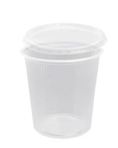 Verpackungsbecher mit Deckel PP rund 500ml klar